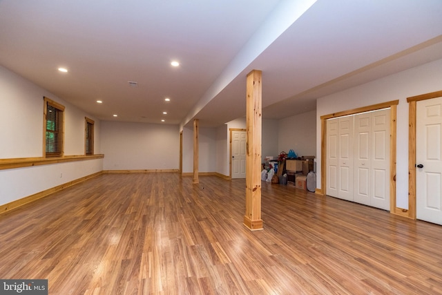 2733 Wood Ln, Morgantown, PA 19543 - finished basement with recessed lighting, light wood-style flooring, and baseboards