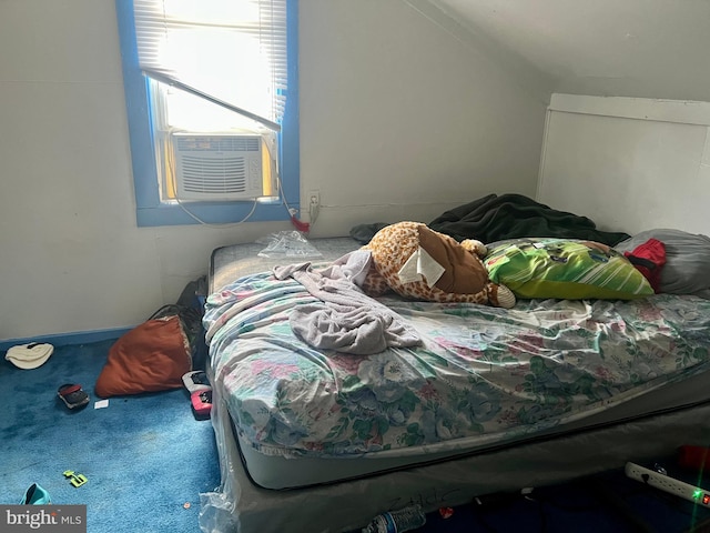 3706 36th St, Mount Rainier, MD 20712 - carpeted bedroom with cooling unit and vaulted ceiling