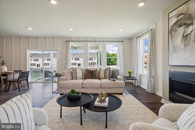 730 Aldora Dr Unit 114, Aberdeen, MD 21001 - living area featuring plenty of natural light, wood finished floors, baseboards, and recessed lighting
