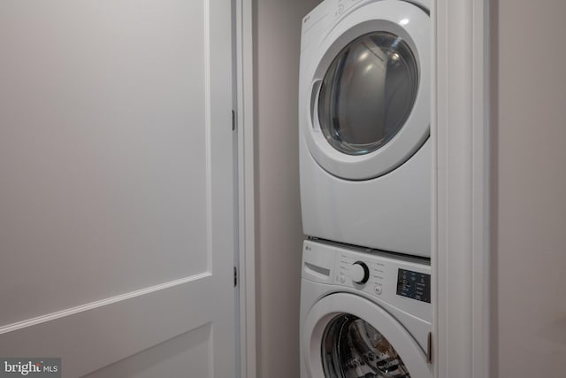 6040 Nebraska Ave NW, Washington, DC 20015 - laundry room with stacked washing machine and dryer