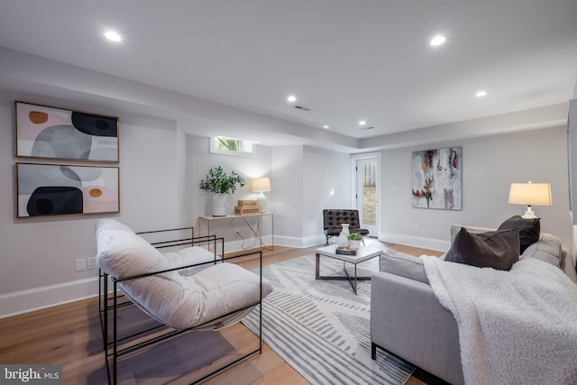 6040 Nebraska Ave NW, Washington, DC 20015 - living area featuring recessed lighting, wood finished floors, and baseboards