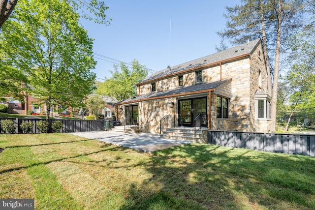 6040 Nebraska Ave NW, Washington, DC 20015 - back of house with stone siding and a patio