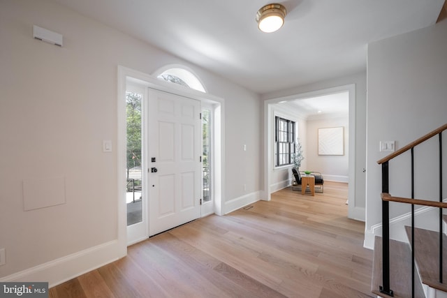6040 Nebraska Ave NW, Washington, DC 20015 - foyer with light wood-type flooring and baseboards