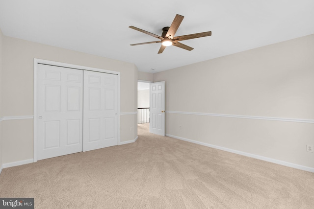 6404 Distant Melody Pl, Columbia, MD 21044 - unfurnished bedroom featuring carpet flooring, baseboards, a closet, and ceiling fan