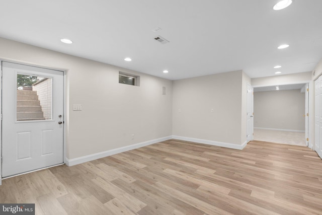 6404 Distant Melody Pl, Columbia, MD 21044 - basement with baseboards, light wood-style floors, and recessed lighting