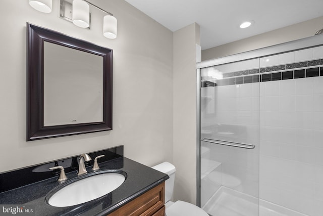 6404 Distant Melody Pl, Columbia, MD 21044 - bathroom with a shower stall, toilet, and vanity