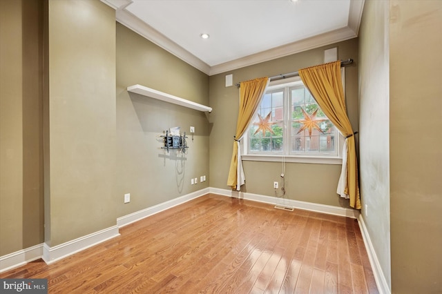 2351 E York St, Philadelphia, PA 19125 - empty room featuring ornamental molding, baseboards, wood finished floors, and recessed lighting