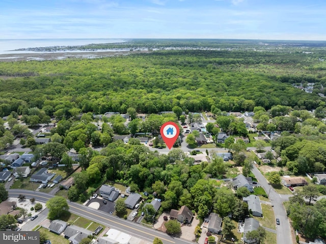 420 Conifer Dr, Forked River, NJ 08731 - aerial perspective of suburban area with a heavily wooded area and a large body of water