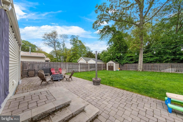 420 Conifer Dr, Forked River, NJ 08731 - view of patio / terrace with a fire pit