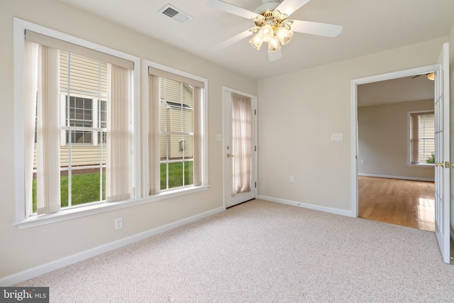 1806 Kershaw Ln, Winchester, VA 22601 - carpeted empty room with plenty of natural light, a ceiling fan, and baseboards