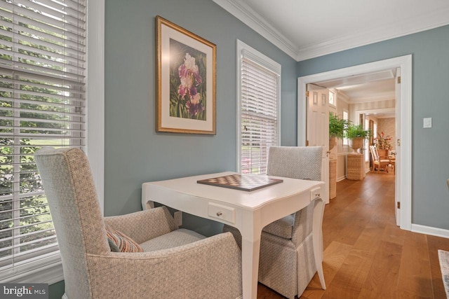 121 Eshelman Rd, Lancaster, PA 17601 - dining room with ornamental molding, wood finished floors, and healthy amount of natural light