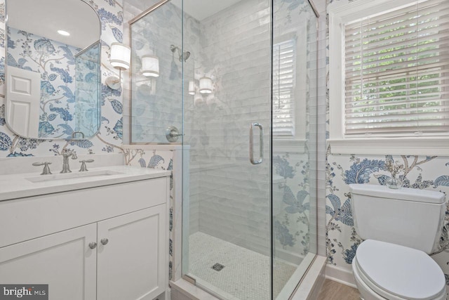 121 Eshelman Rd, Lancaster, PA 17601 - bathroom with a shower stall, toilet, and vanity