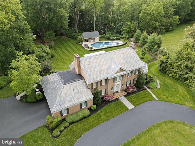 121 Eshelman Rd, Lancaster, PA 17601 - view from above of property featuring a pool and a heavily wooded area
