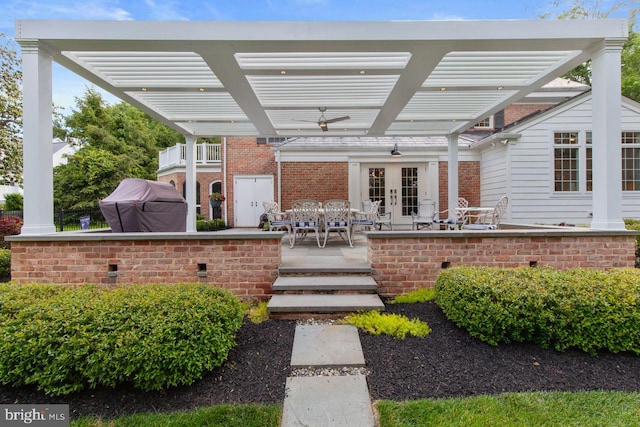 121 Eshelman Rd, Lancaster, PA 17601 - view of patio featuring french doors, a pergola, and outdoor dining area