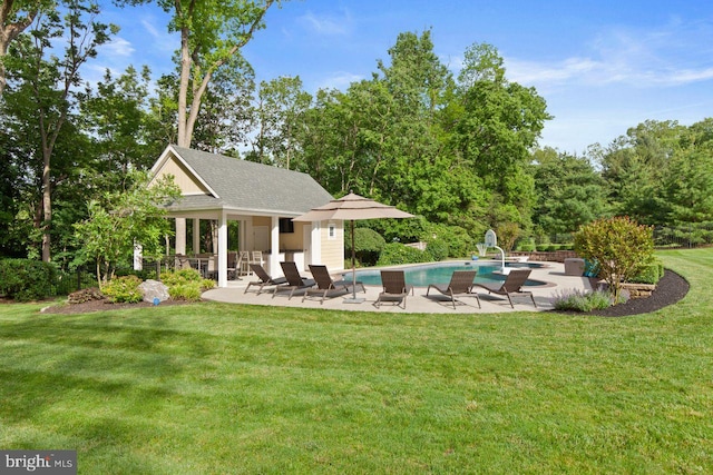 121 Eshelman Rd, Lancaster, PA 17601 - swimming pool featuring a patio area, a yard, and an outdoor structure
