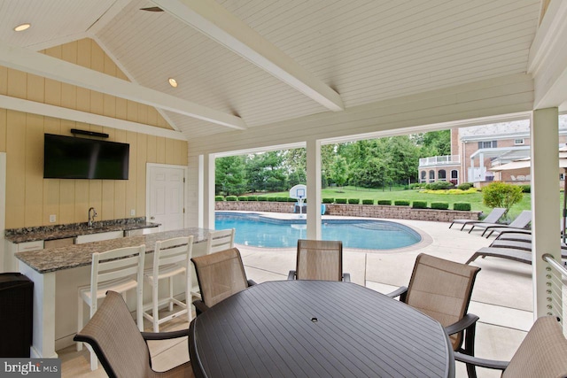 121 Eshelman Rd, Lancaster, PA 17601 - outdoor pool with a patio and outdoor dining area