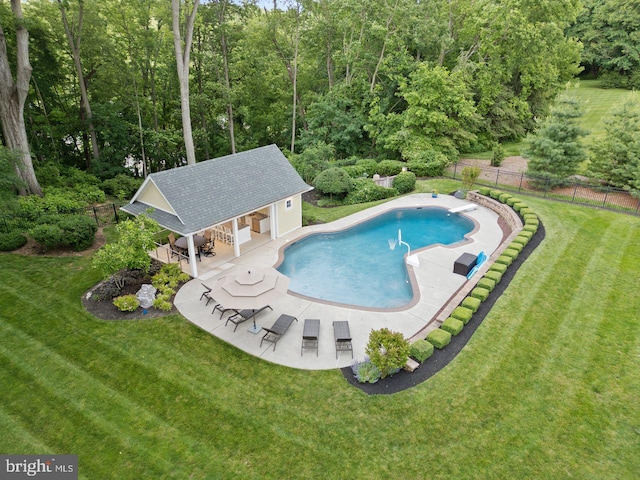 121 Eshelman Rd, Lancaster, PA 17601 - view of swimming pool with a patio, an outdoor structure, and a storage structure