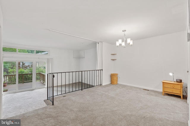 2339 Millennium Ln, Reston, VA 20191 - carpeted spare room with a chandelier and baseboards