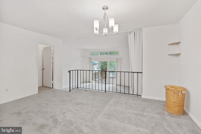 2339 Millennium Ln, Reston, VA 20191 - carpeted empty room with a chandelier and baseboards