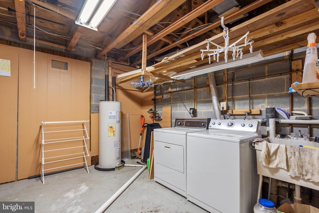 2339 Millennium Ln, Reston, VA 20191 - washroom with separate washer and dryer and water heater