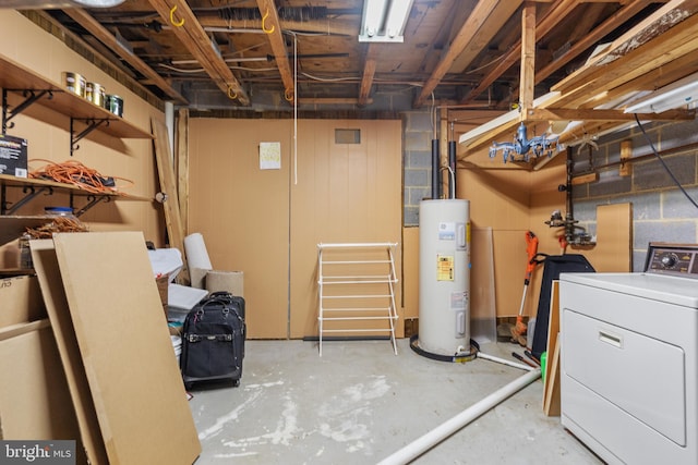 2339 Millennium Ln, Reston, VA 20191 - unfinished below grade area featuring washer / clothes dryer and water heater