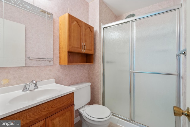 2339 Millennium Ln, Reston, VA 20191 - bathroom with vanity, a stall shower, and toilet