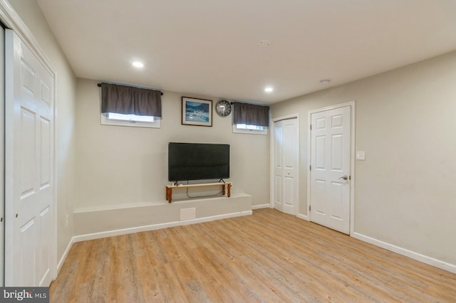 136 Chalkboard Ct, Moorestown, NJ 08057 - unfurnished living room with recessed lighting, wood finished floors, and baseboards