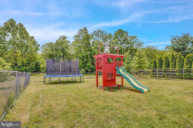 69 Calais Dr, Reading, PA 19605 - view of yard featuring a trampoline and a playground