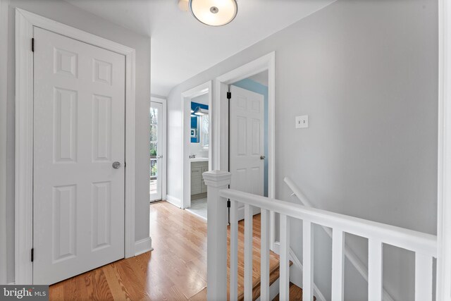 812 E Haverford Rd, Bryn Mawr, PA 19010 - corridor featuring light wood-style floors and baseboards