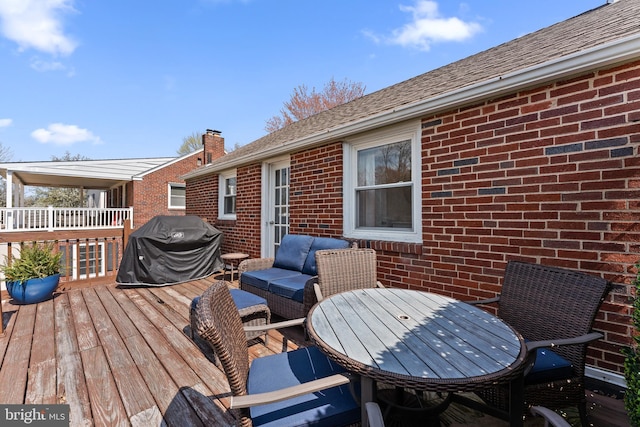 812 E Haverford Rd, Bryn Mawr, PA 19010 - wooden deck with a grill and outdoor dining space