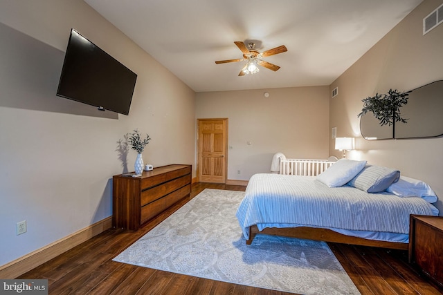 1874 Roundtop Rd, Wellsboro, PA 16901 - bedroom with wood finished floors, baseboards, and ceiling fan
