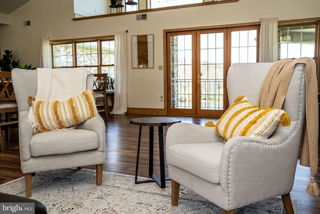 1874 Roundtop Rd, Wellsboro, PA 16901 - living area with baseboards, wood finished floors, and lofted ceiling