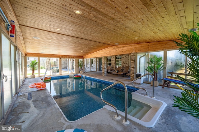 1874 Roundtop Rd, Wellsboro, PA 16901 - indoor pool featuring a patio and french doors