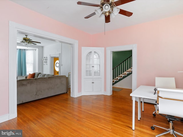 25 E Potomac St, Williamsport, MD 21795 - office featuring a ceiling fan, light wood-type flooring, and baseboards