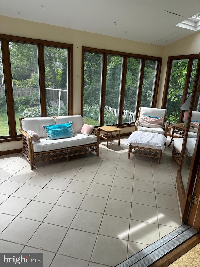 140 Ardmore Ave, Haddonfield, NJ 08033 - sunroom featuring tile patterned floors and lofted ceiling
