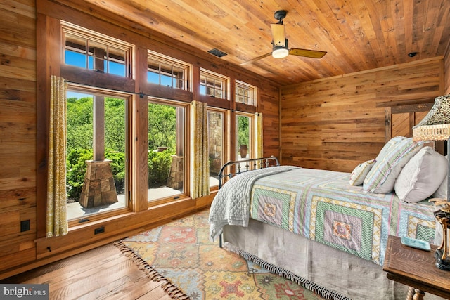 2042 Folk Rd, Fogelsville, PA 18051 - bedroom featuring wooden walls, wooden ceiling, and wood-type flooring