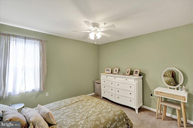 159 Waterford Ln, Reading, PA 19606 - bedroom featuring baseboards, light colored carpet, and ceiling fan