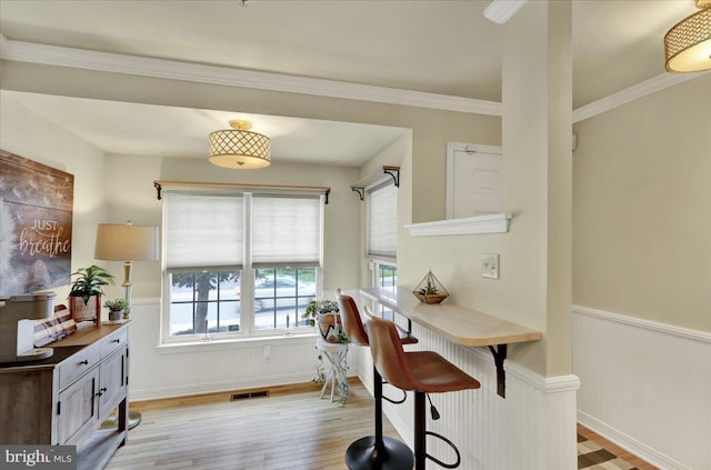 159 Waterford Ln, Reading, PA 19606 - office with a wainscoted wall and light wood-type flooring