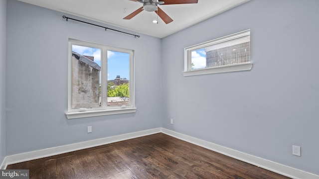 547 N 12th St Unit 2, Philadelphia, PA 19123 - spare room featuring ceiling fan, baseboards, and dark wood-style floors