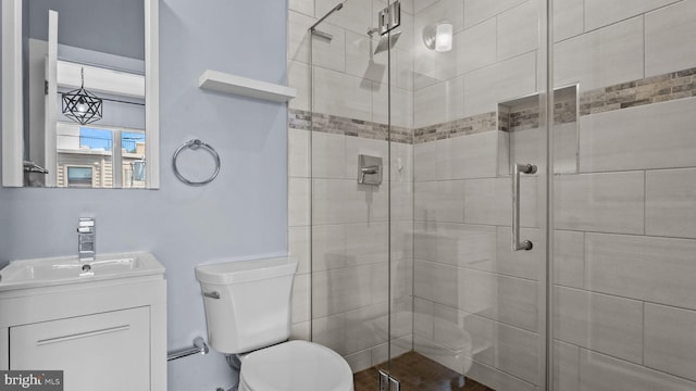 547 N 12th St Unit 2, Philadelphia, PA 19123 - full bathroom featuring vanity, toilet, and a shower stall