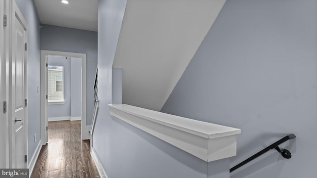 547 N 12th St Unit 2, Philadelphia, PA 19123 - hallway featuring dark wood-style flooring, baseboards, and recessed lighting