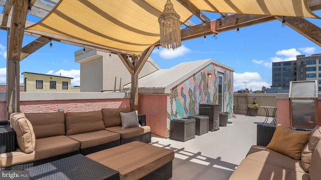 547 N 12th St Unit 2, Philadelphia, PA 19123 - fenced backyard with an outdoor hangout area, a patio, and a pergola