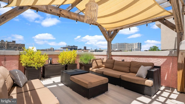 547 N 12th St Unit 2, Philadelphia, PA 19123 - view of patio / terrace with an outdoor living space and a pergola