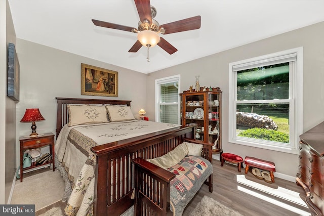 343 Mill Farm Trl, Berkeley Springs, WV 25411 - bedroom with wood finished floors, ceiling fan, and baseboards