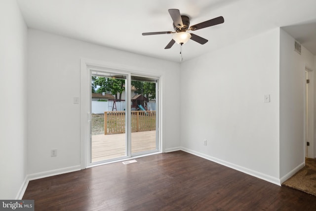 7 Breckenridge Dr, Sicklerville, NJ 08081 - empty room featuring dark wood-type flooring, ceiling fan, and baseboards