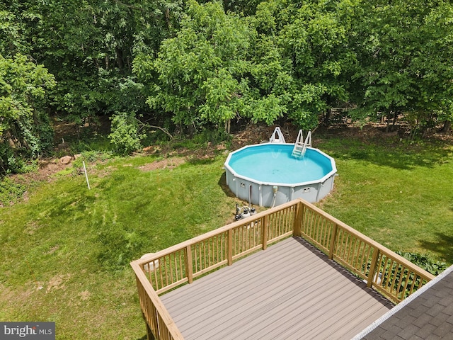 220 Firetower Rd, Port Deposit, MD 21904 - wooden terrace featuring a lawn and an outdoor pool