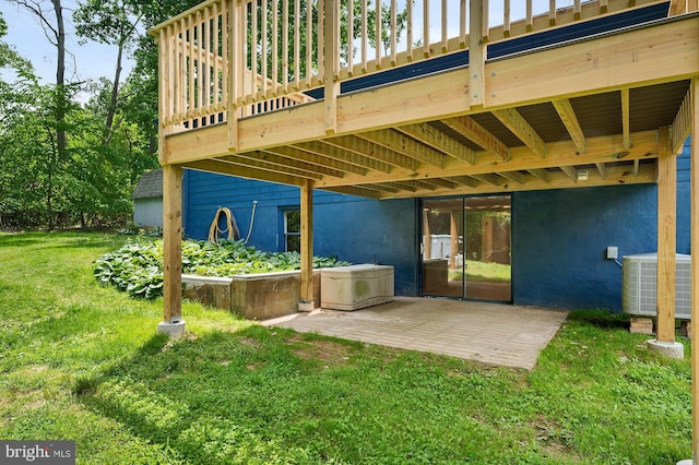 220 Firetower Rd, Port Deposit, MD 21904 - view of patio featuring central AC and a wooden deck
