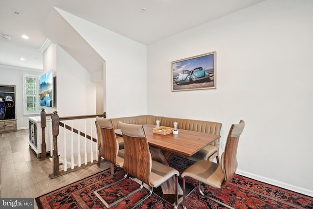 144 Bishop Way, Dublin, PA 18917 - dining room featuring baseboards, wood finished floors, recessed lighting, and ornamental molding