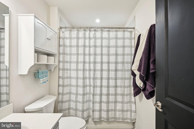 144 Bishop Way, Dublin, PA 18917 - bathroom with vanity, toilet, and shower / bath combo with shower curtain