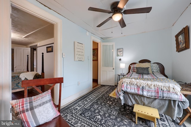 342 N Newberry St, York, PA 17401 - bedroom with wood finished floors and ceiling fan